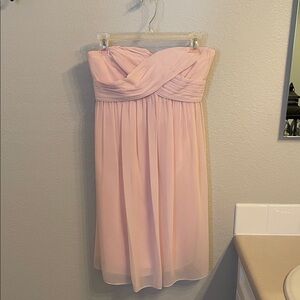 Bill Levkoff Strapless Light Pink Chiffon Dress